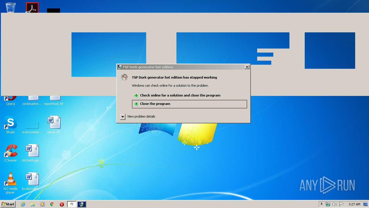 Analysis TSP Dork generator hot edition.exe (MD5