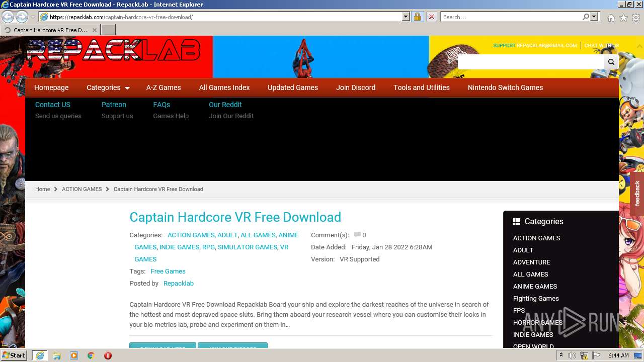 Malware analysis https://repacklab.com/captain-hardcore-vr-free-download/  Malicious activity | ANY.RUN - Malware Sandbox Online