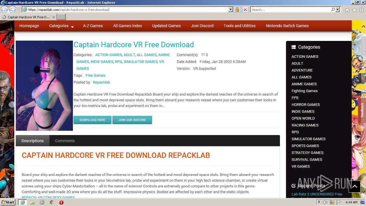 Malware analysis https://repacklab.com/captain-hardcore-vr-free-download/  Malicious activity | ANY.RUN - Malware Sandbox Online