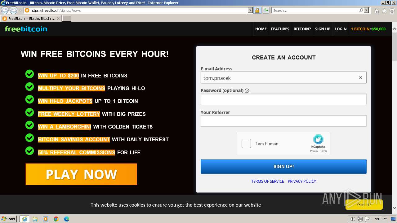 Malware analysis https://freebitco.in/signup/?op=s Malicious activity |  ANY.RUN - Malware Sandbox Online