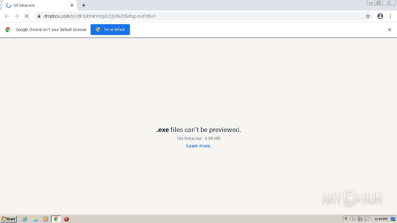 Https Www Dropbox Com S Vjtk3ohhenn0g2r Qg 20setup Exe Dl 0 Any Run Free Malware Sandbox Online