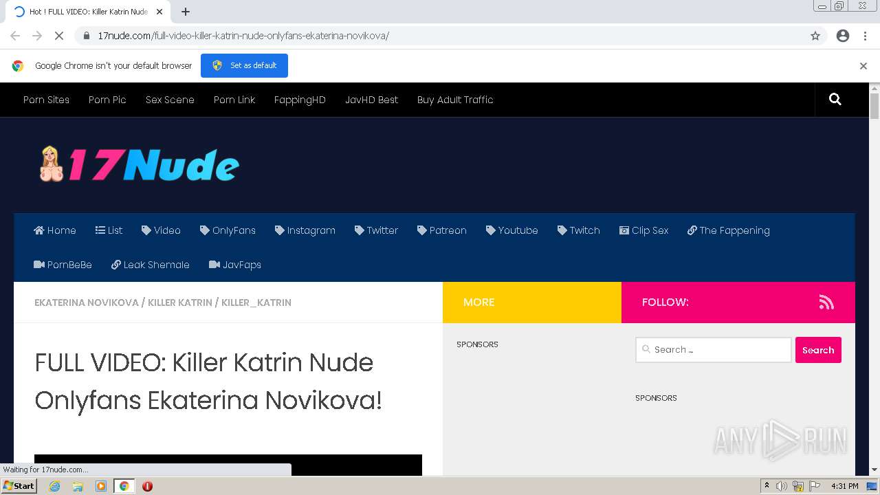 Malware analysis https://17nude.com/full-video-killer-katrin-nude-onlyfans- ekaterina-novikova/ Malicious activity | ANY.RUN - Malware Sandbox Online