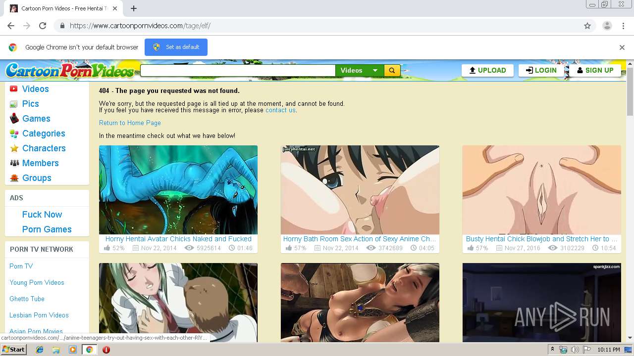 Malware analysis cartoonpornvideos.comtageelf No threats  detected | ANY.RUN - Malware Sandbox Online