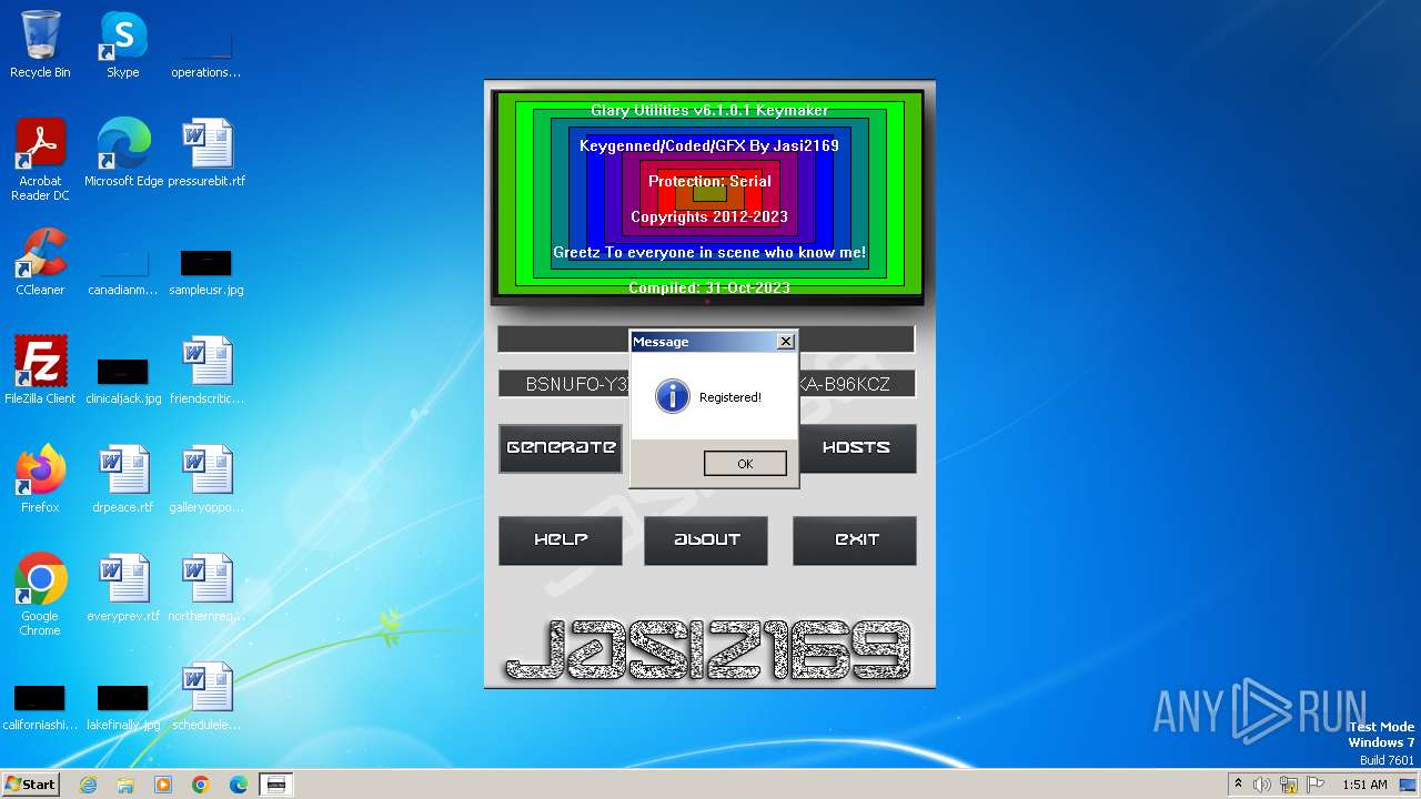 Malware analysis Glary Utilities 6 Keymaker.exe Malicious activity ...