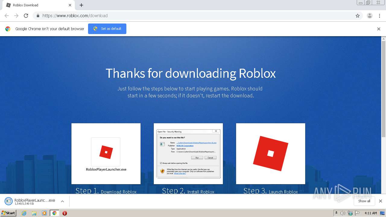 Download file RobloxPlayerLauncher.exe - ROBLOX Latest