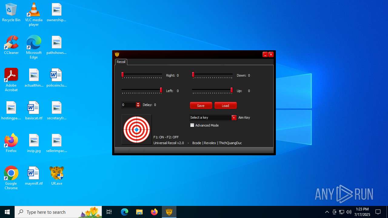 Malware analysis UR.exe Malicious activity | ANY.RUN - Malware Sandbox ...