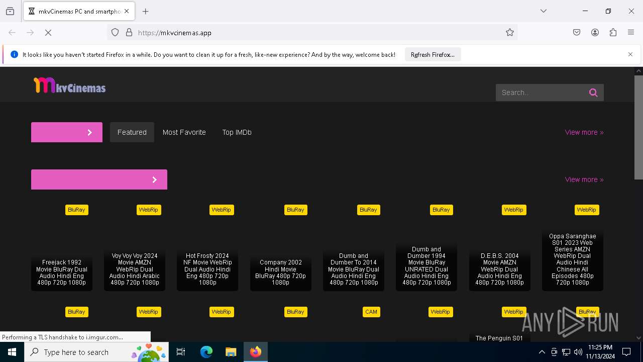 Malware analysis mkvcinemas.app Malicious activity ANY.RUN Malware