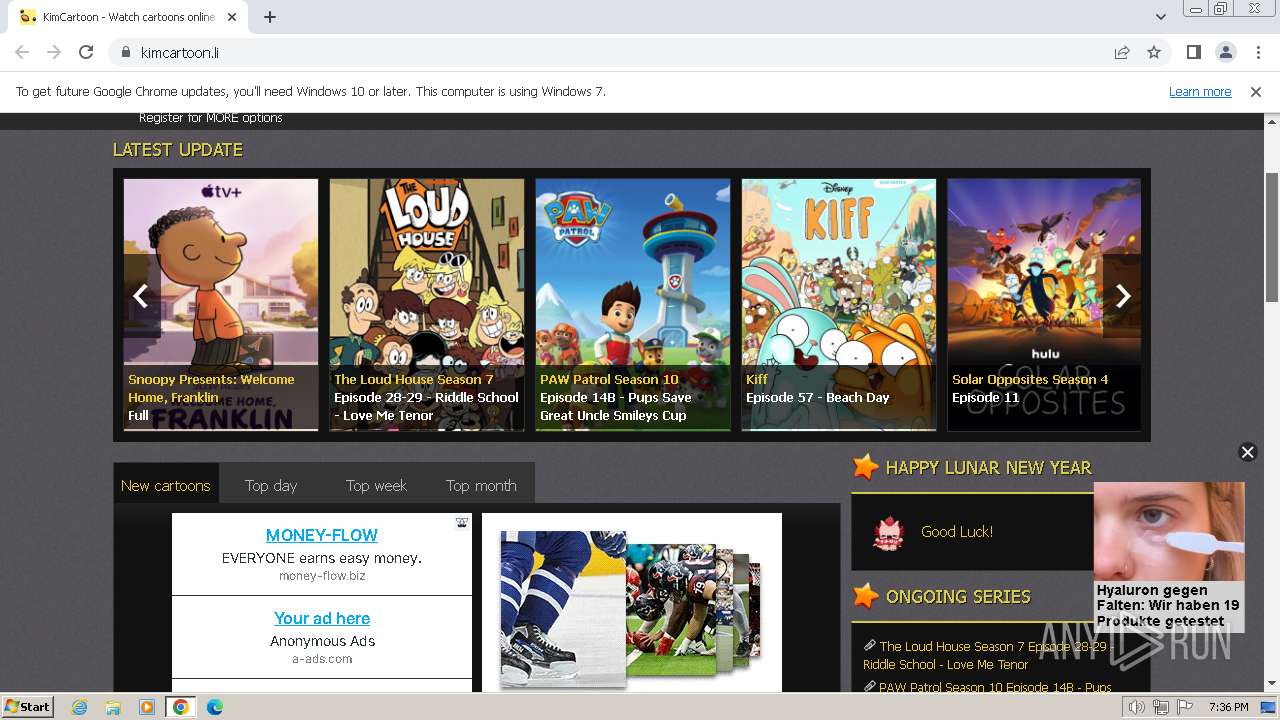 Malware analysis kimcartoon.li Malicious activity ANY.RUN Malware Sandbox Online