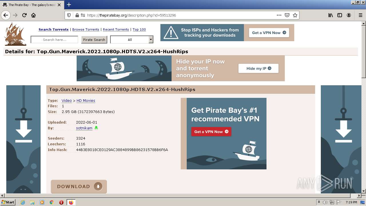 Malware analysis http:thepiratebay.org Malicious activity | ANY.RUN -  Malware Sandbox Online