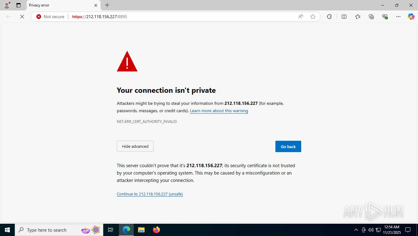 Malware analysis https://212.118.156.227:8895/ Malicious activity | ANY ...