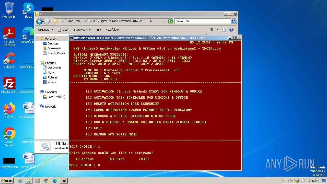 Malware analysis [FTUApps.com] - KMS-2038 & Digital & Online Activation  Suite v9.4 [Windo....rar Malicious activity | ANY.RUN - Malware Sandbox  Online