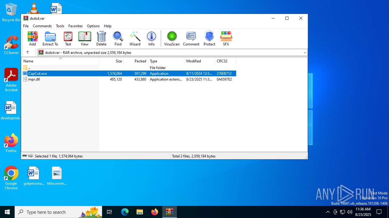 Malware analysis dsdsd.rar Malicious activity | ANY.RUN - Malware ...