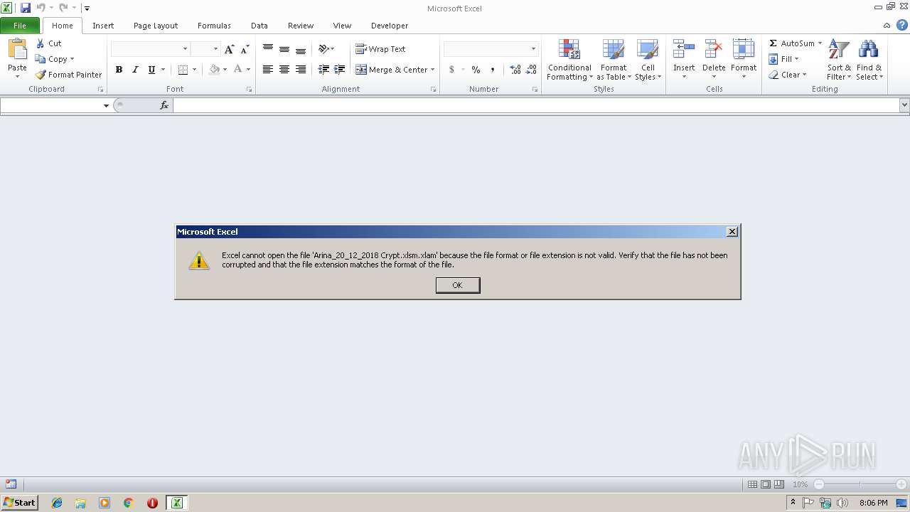 Malware analysis Arina_20_12_2018 Crypt.xlsm No threats detected | ANY ...