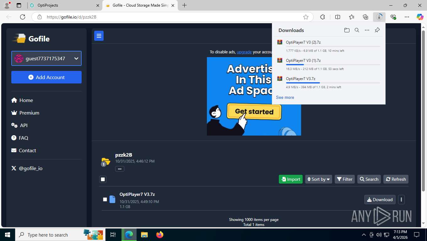 Reputation Indicator Malware analysis optijuegos.net Malicious activity | ANY.RUN - Malware ...