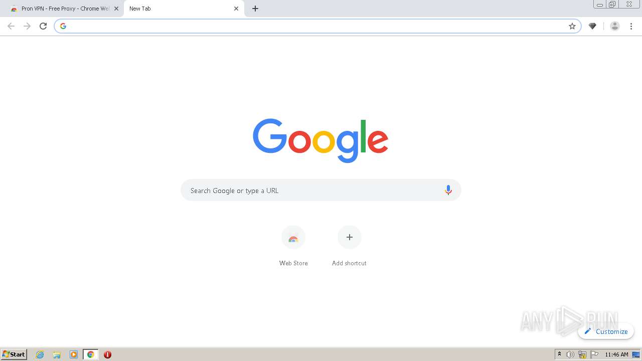 Malware analysis chrome.google.comwebstoredetailpron-vpn-free-proxynhfjkakglbnnpkpldhjmpmmfefifedcj  No threats detected | ANY.RUN - Malware Sandbox Online