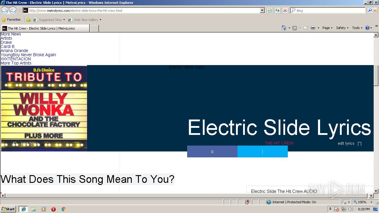 Http Www Metrolyrics Com Electric Slide Lyrics The Hit Crew Html Any Run Free Malware Sandbox Online