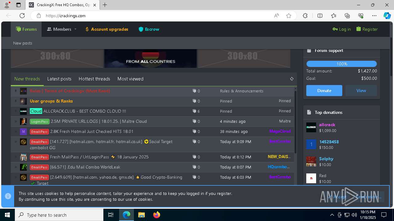 Malware analysis https://crackingx.com Malicious activity | ANY.RUN ...