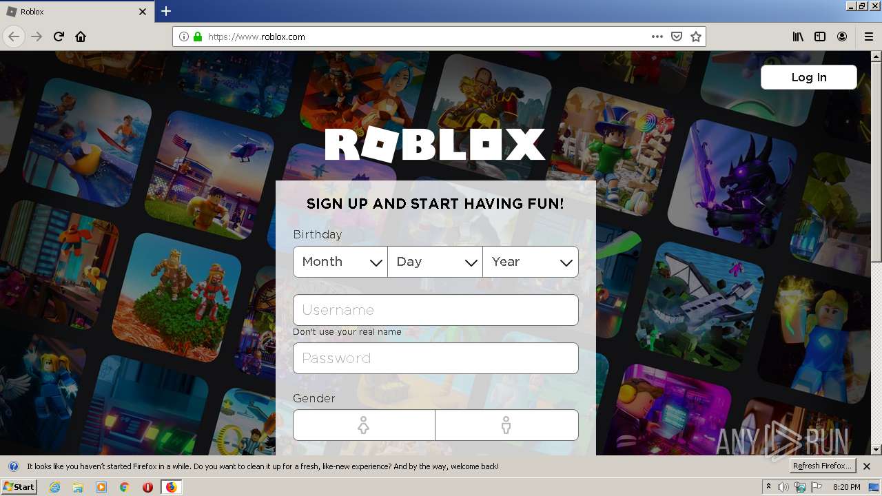 Https Www Roblox Com Any Run Free Malware Sandbox Online - roblox player launcher.exe run