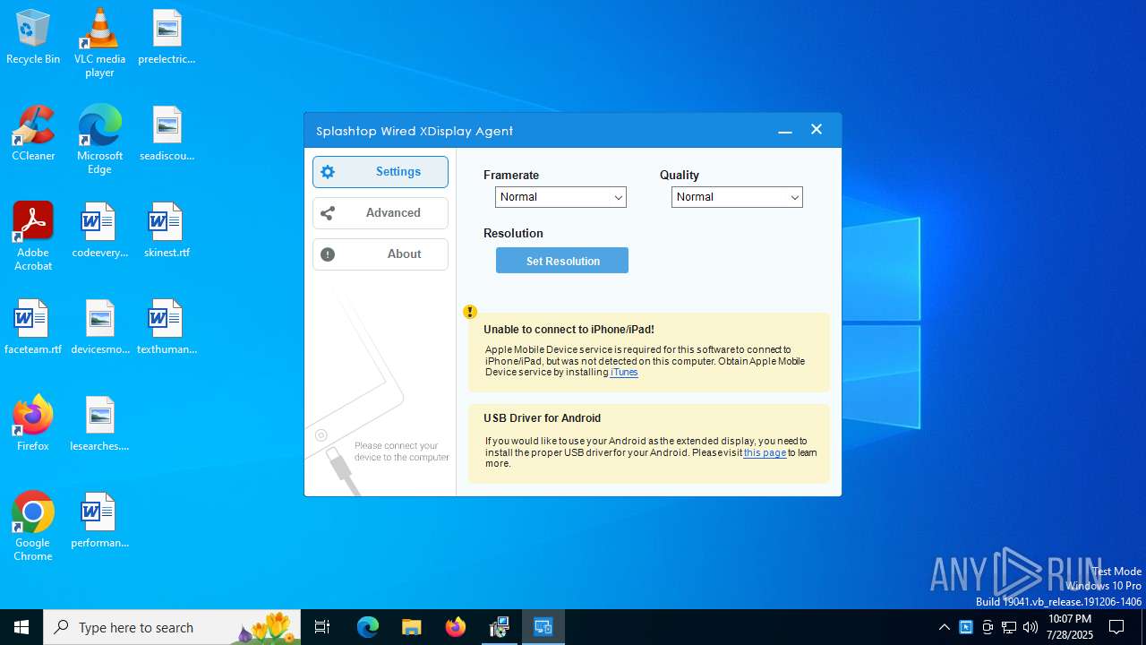 Analysis splashtop wired xdisplay agent v1 5 8 3 exe md5