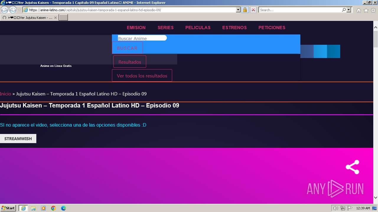 Malware analysis https://anime-latino .com/capitulo/jujutsu-kaisen-temporada-1-espanol-latino-hd-episodio-09/  Malicious activity | ANY.RUN - Malware Sandbox Online