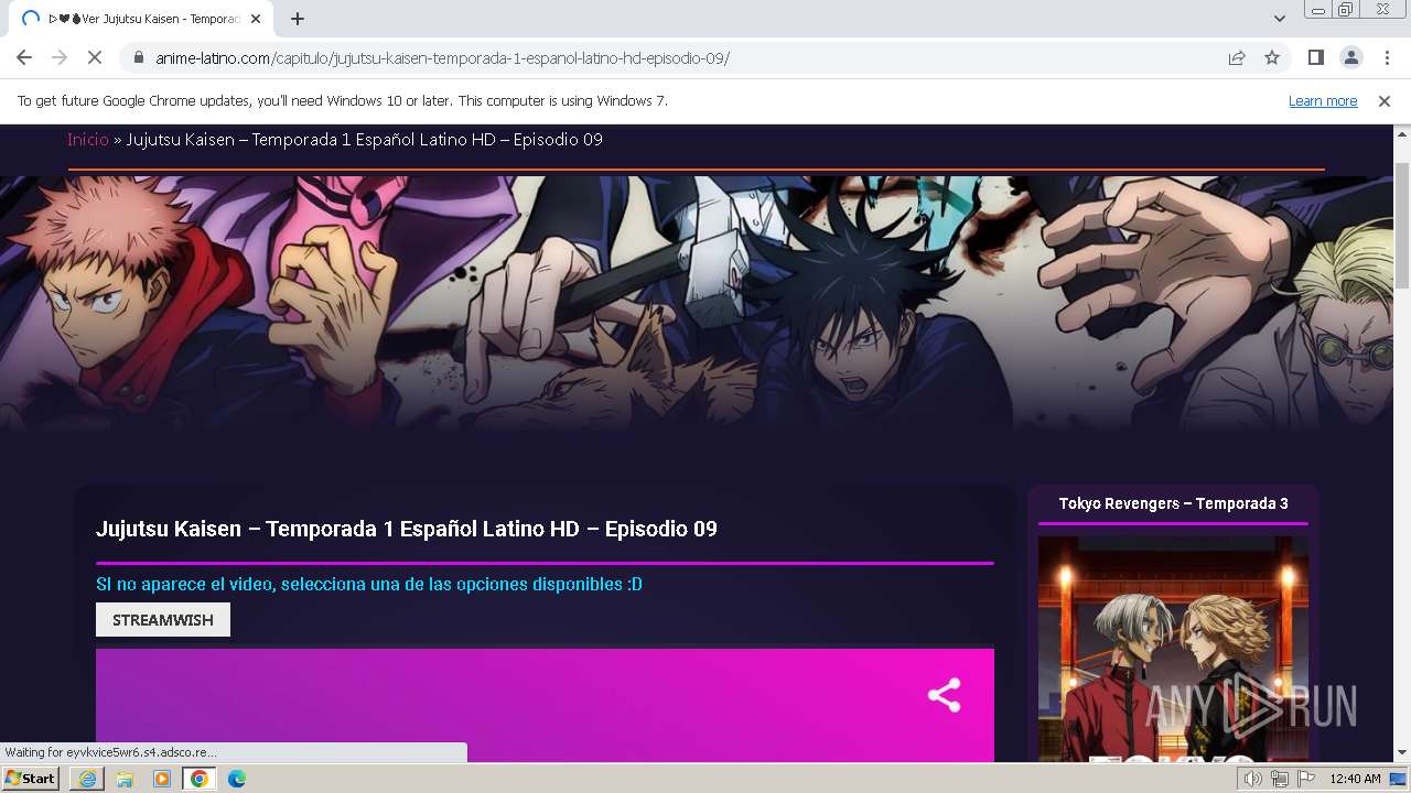 Malware analysis https://anime-latino.com/capitulo/jujutsu-kaisen-temporada-1-espanol-latino-hd-episodio-09/  Malicious activity | ANY.RUN - Malware Sandbox Online