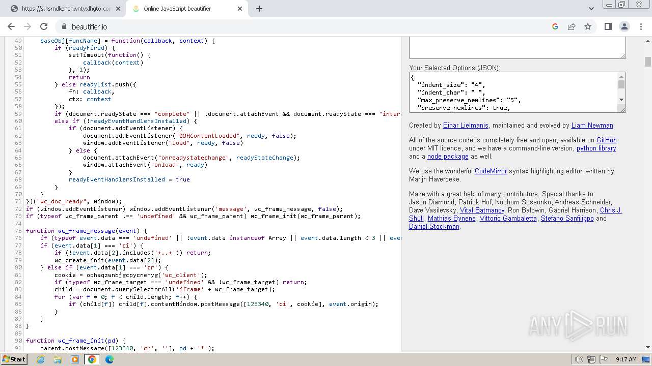 Malware analysis s.ksrndkehqnwntyxlhgto.com/123340.js Malicious ...