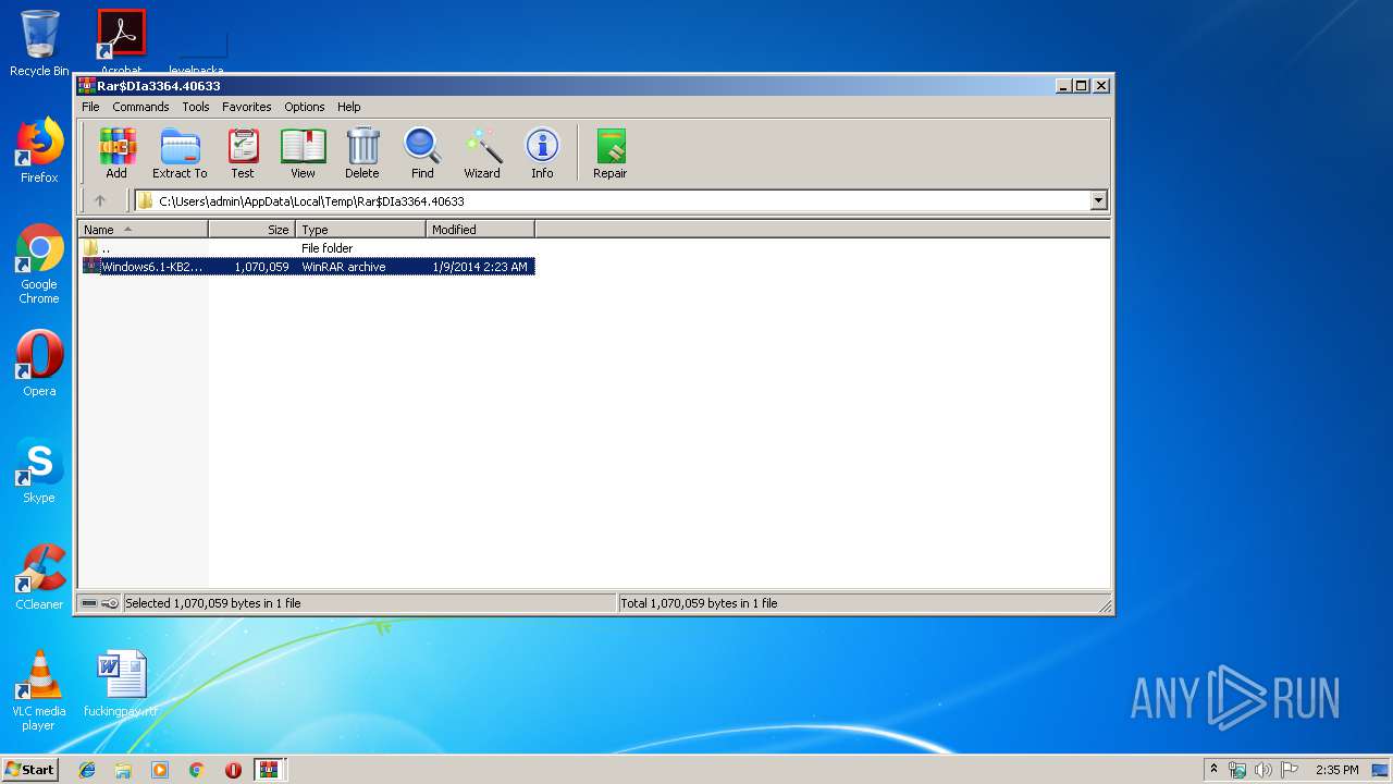 Analysis windows6 1 kb2921916 x64 msu md5