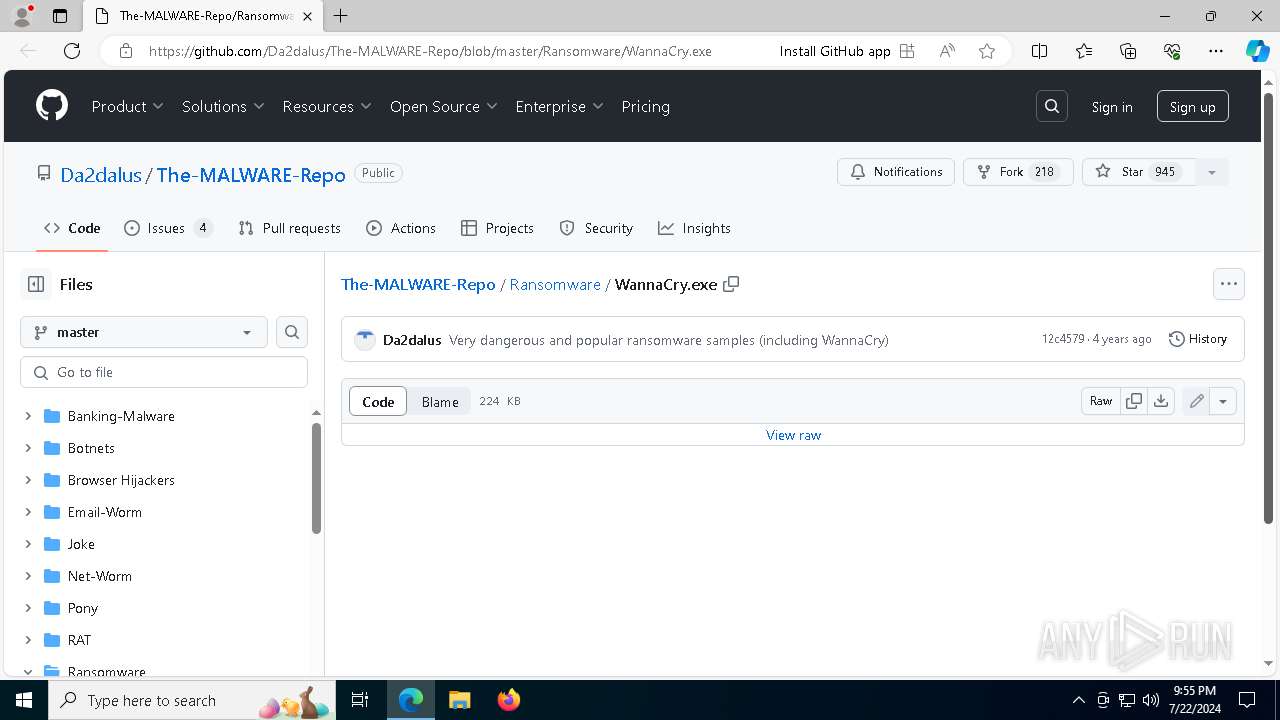 Malware analysis https://github.com/Da2dalus/The-MALWARE-Repo/blob ...