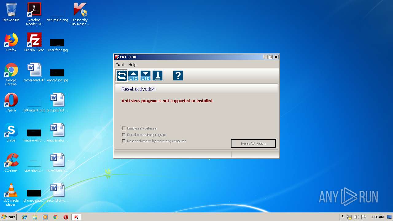 Malware analysis Kaspersky Trial Reset 2019 KRT CLUB 2.1.2.69 MOD ATB BETA  MultiLang.exe Suspicious activity | ANY.RUN - Malware Sandbox Online