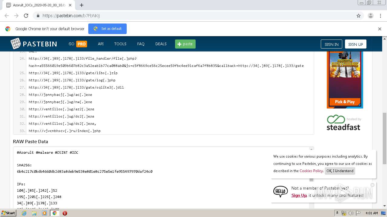 Malware analysis Malicious activity ANY