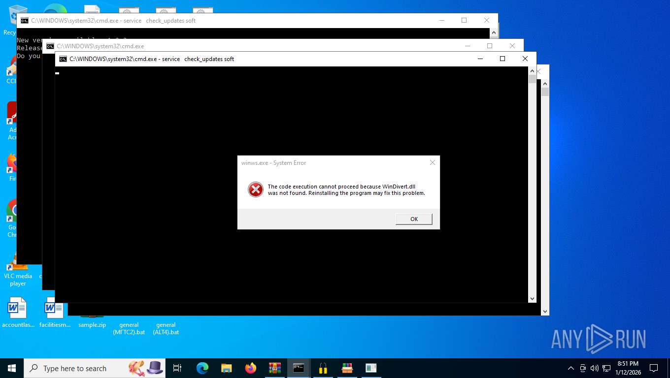 Malware analysis sample.zip Malicious activity | ANY.RUN - Malware ...