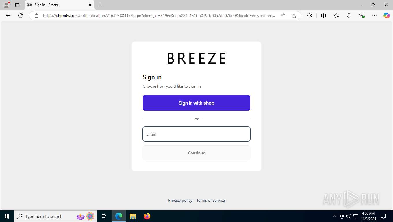 Malware analysis wearbreeze.co Malicious activity | ANY.RUN