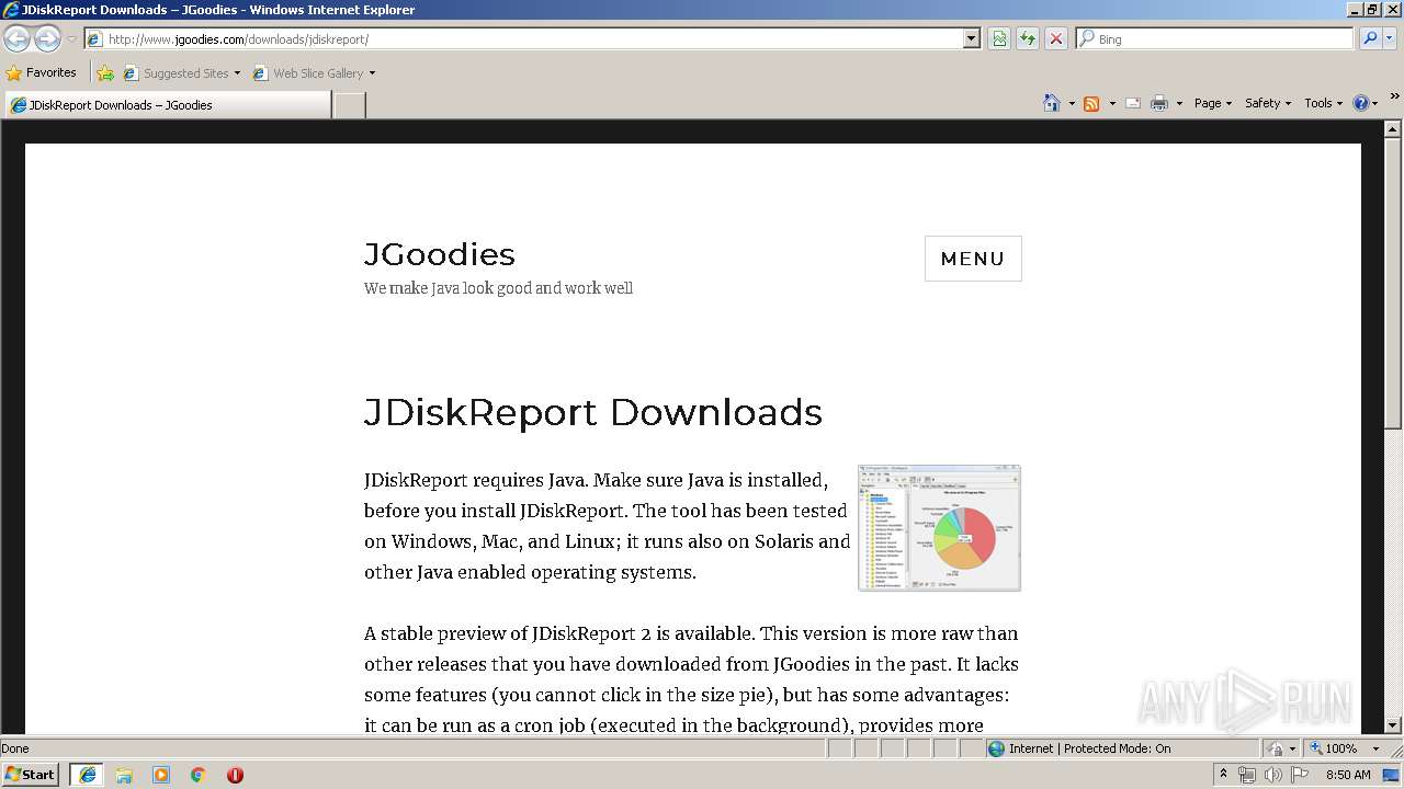 Http Www Jgoodies Com Downloads Jdiskreport Any Run Free Malware Sandbox Online