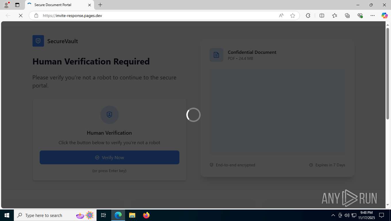 Malware analysis invite-response.pages.dev Malicious activity | ANY.RUN ...