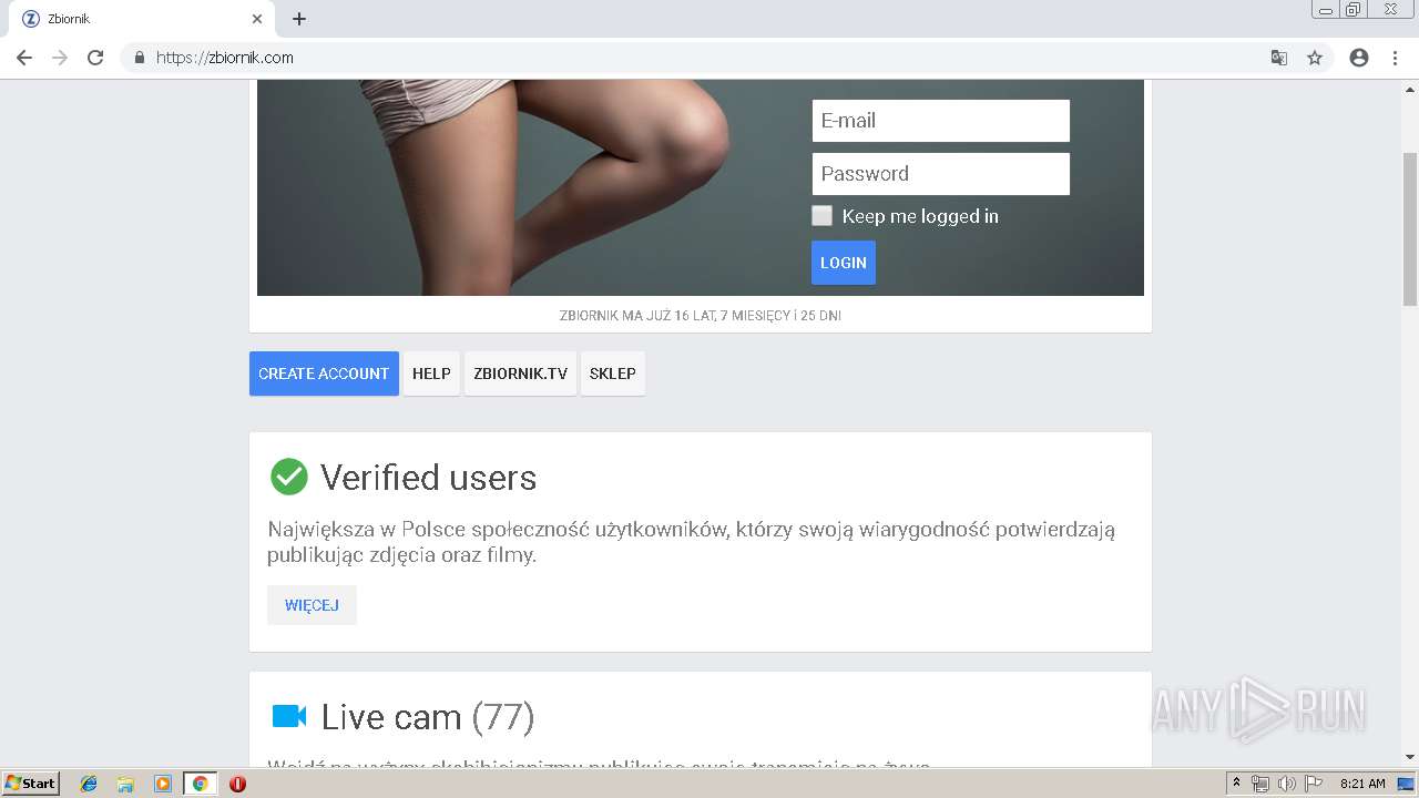 Malware analysis http://c4.zbiornik.com No threats detected | ANY.RUN -  Malware Sandbox Online