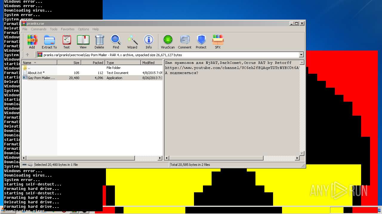 Malware analysis pranks.rar Malicious activity | ANY.RUN - Malware Sandbox  Online