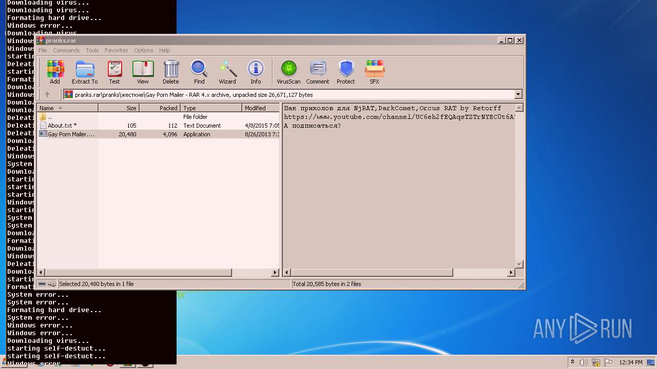 Malware analysis pranks.rar Malicious activity | ANY.RUN - Malware Sandbox  Online