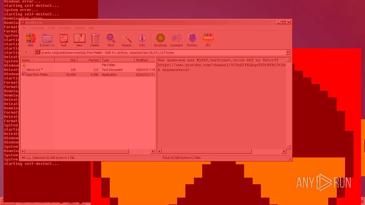 Malware analysis pranks.rar Malicious activity | ANY.RUN - Malware Sandbox  Online