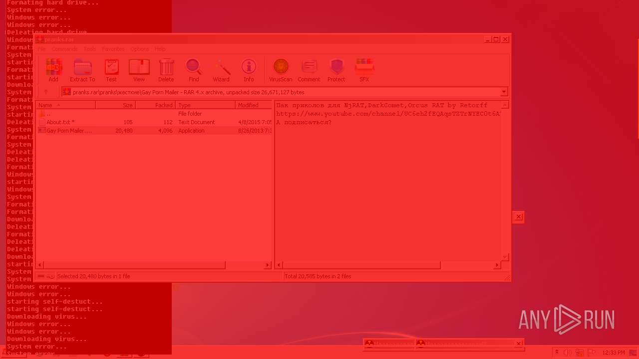 Malware analysis pranks.rar Malicious activity | ANY.RUN - Malware Sandbox  Online