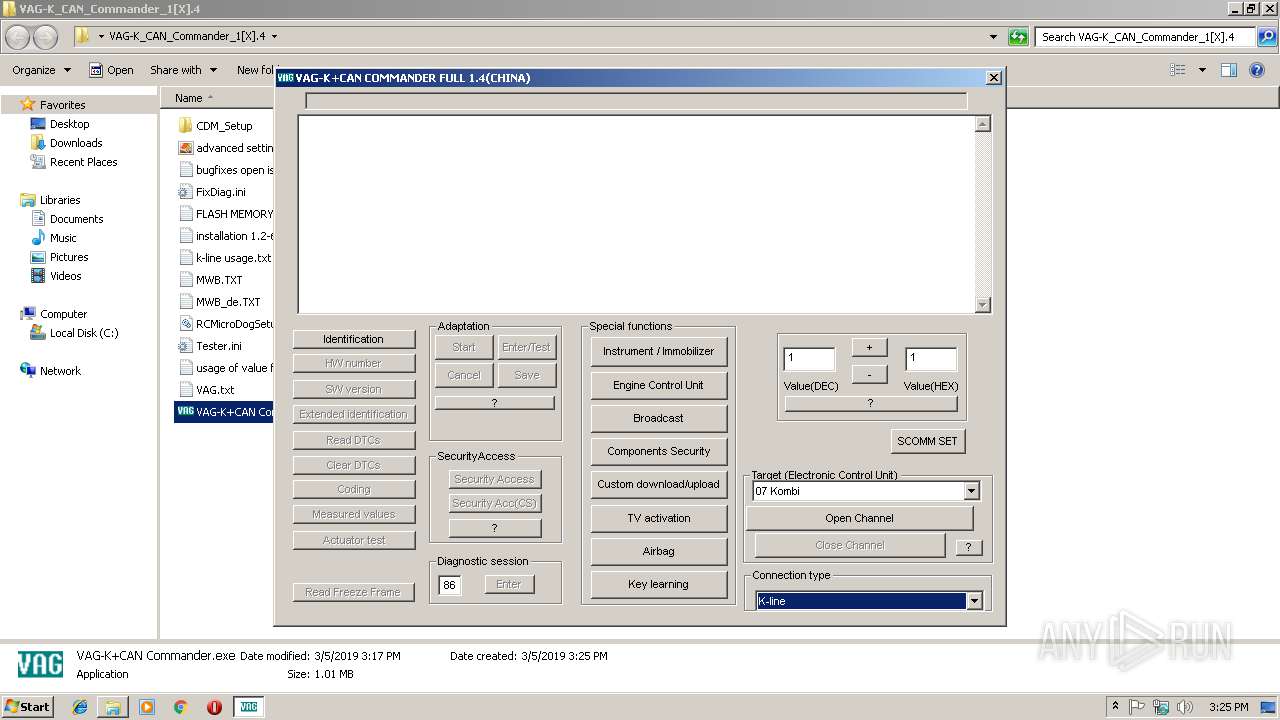 Malware Analysis VAG-K_CAN_Commander_1[X.4.Rar Malicious Activity.