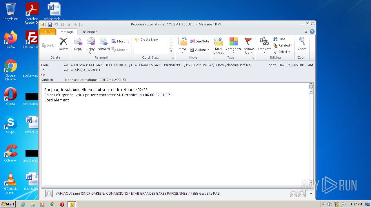 Malware Analysis R ponse automatique COLIS A L ACCUEIL eml Malicious malware-analysis-r-ponse-automatique-colis-a-l-accueil-eml-malicious
