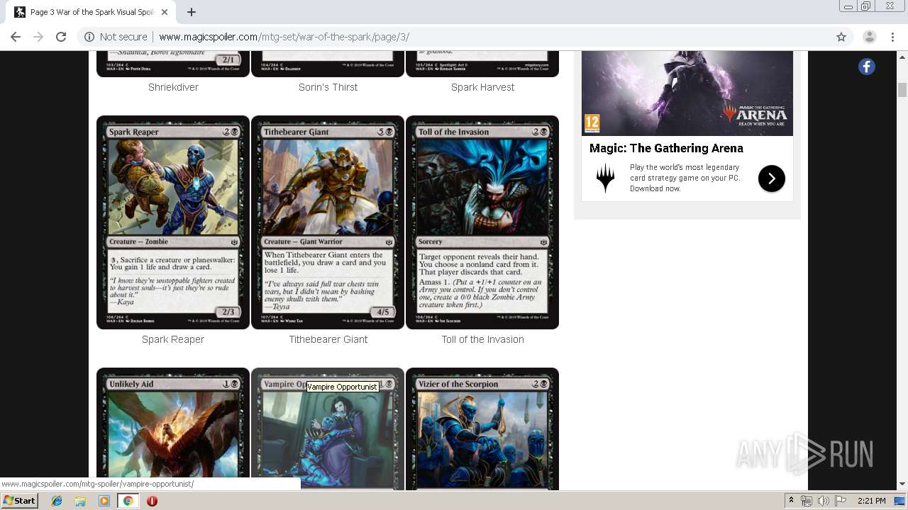 http://www.magicspoiler.com/mtg-set/war-of-the-spark/ | ANY.RUN - Free  Malware Sandbox Online