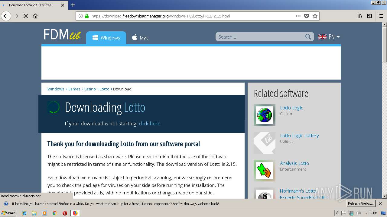 Https://en.freedownloadmanager.org/Windows-PC/Lotto.html | ANY.RUN ...