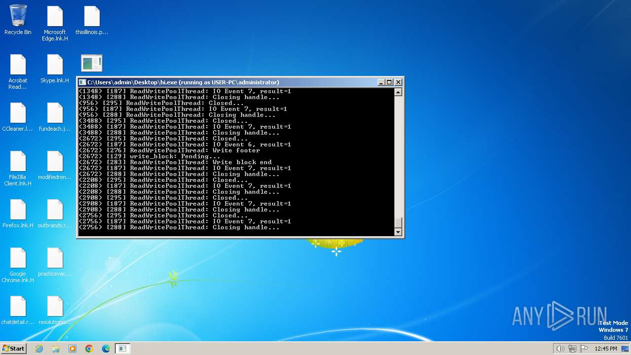 Analysis hi.exe (MD5: 0F7BDE1FDB5BB27EEB765250E2131D1F) Malicious ...