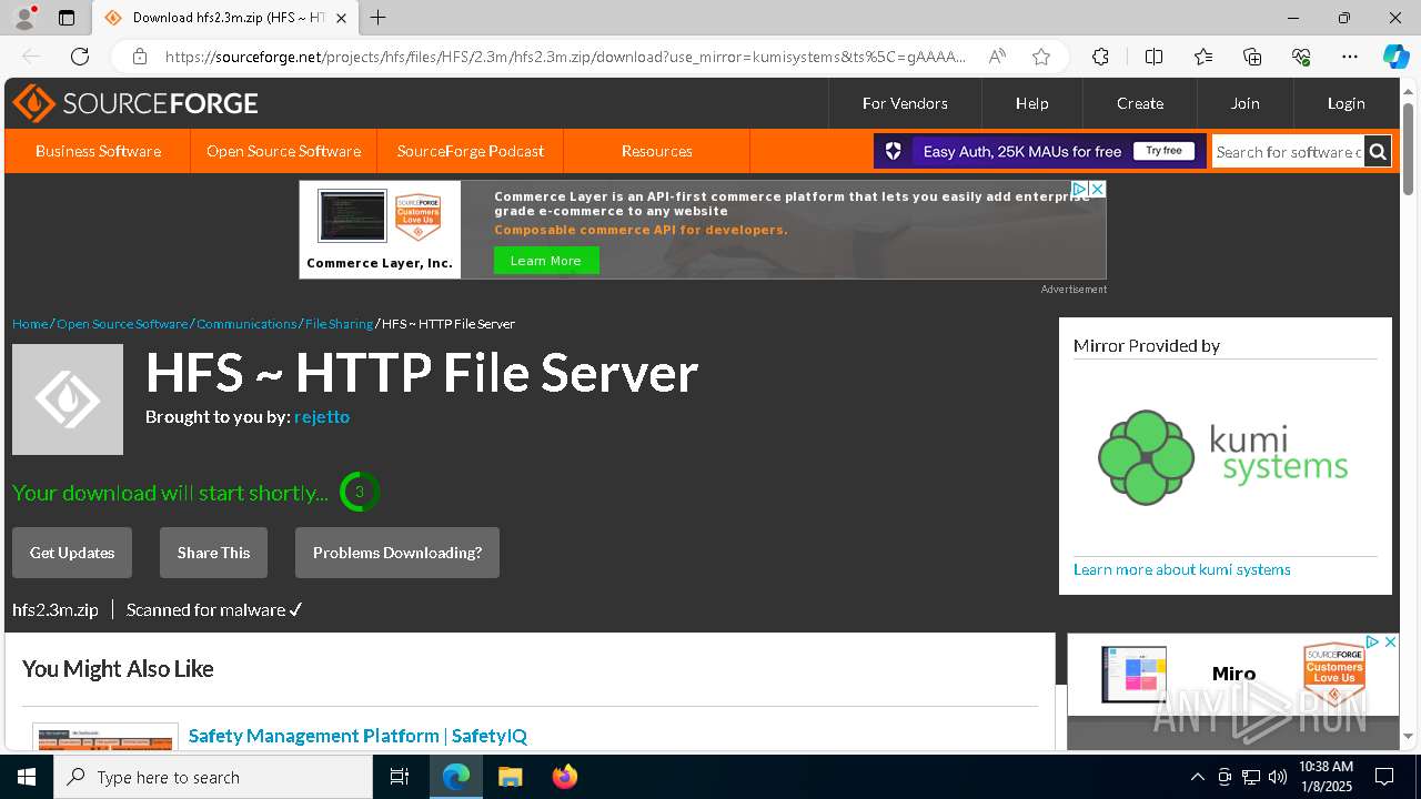 Malware analysis https://downloads.sourceforge.net/project/hfs/HFS/2.3m ...