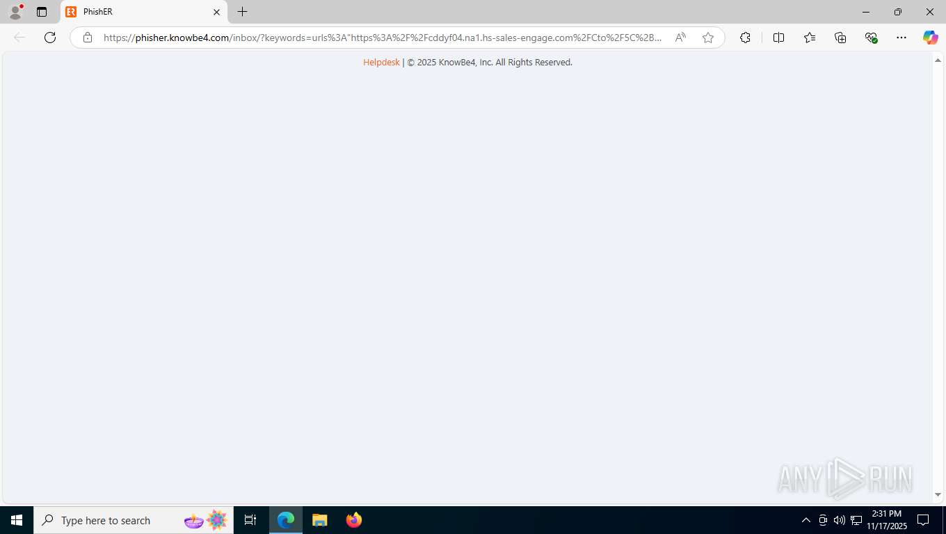 Malware analysis https://phisher.knowbe4.com/inbox/?keywords=urls%3A ...