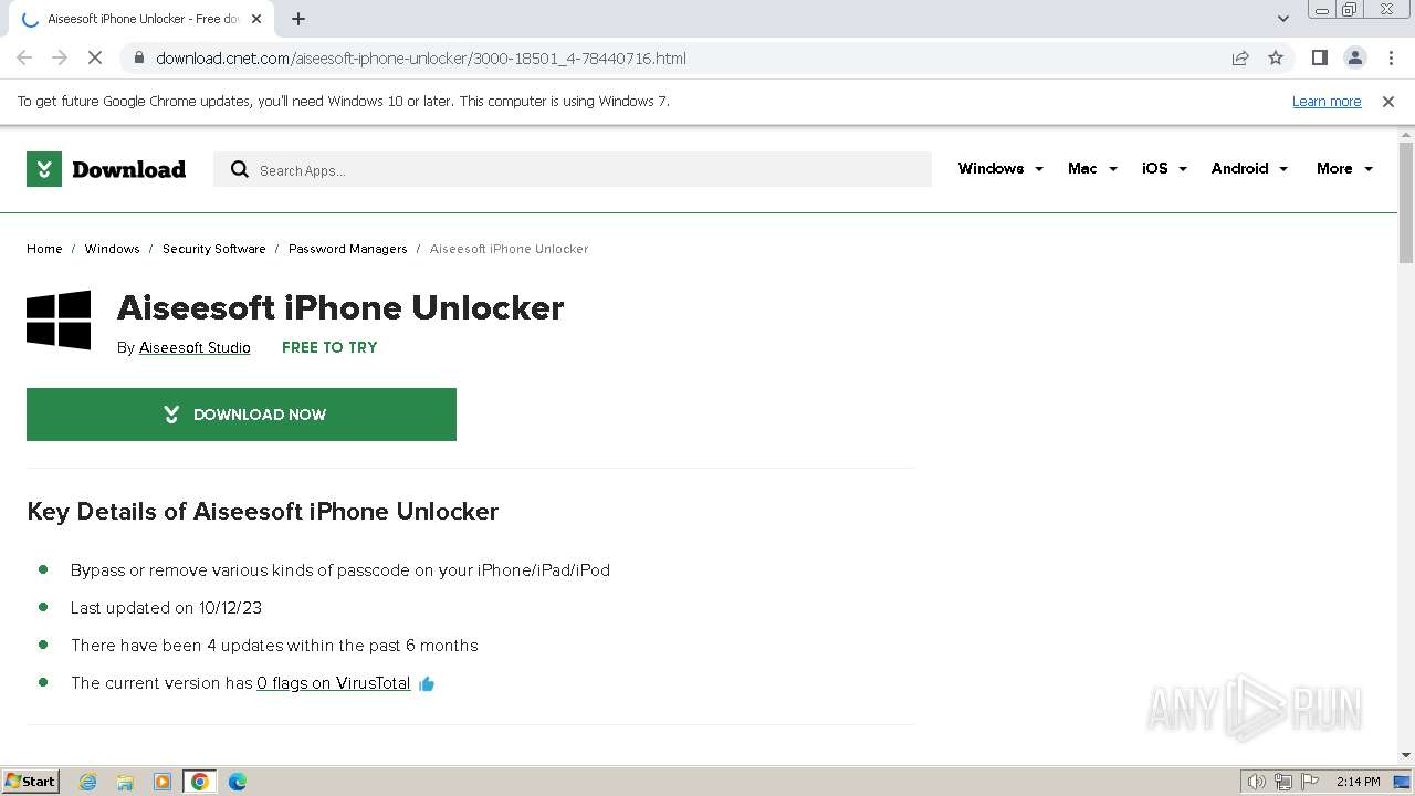 Malware analysis https://download.cnet.com/aiseesoft-iphone 