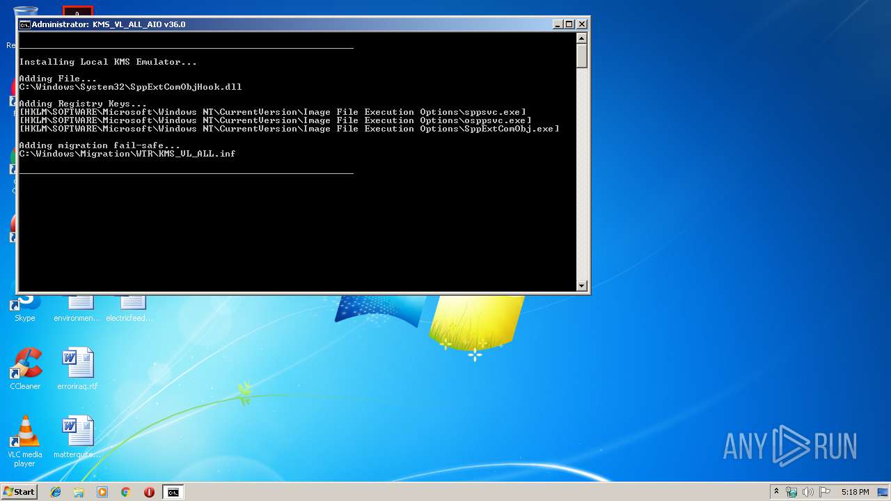 Malware analysis KMS_VL_ALL_AIO.cmd Malicious activity | ANY.RUN - Malware  Sandbox Online