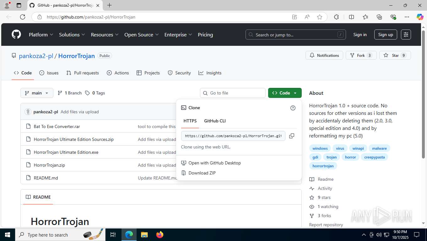 Malware analysis https://github.com/pankoza2-pl/HorrorTrojan Malicious ...