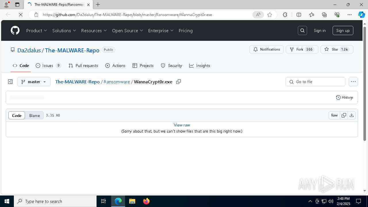 Malware analysis https://github.com/Da2dalus/The-MALWARE-Repo/blob ...